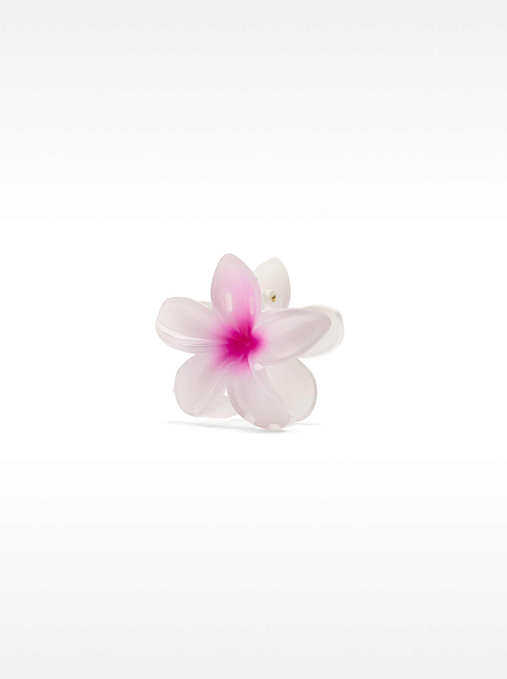 White Pink Flower Clip