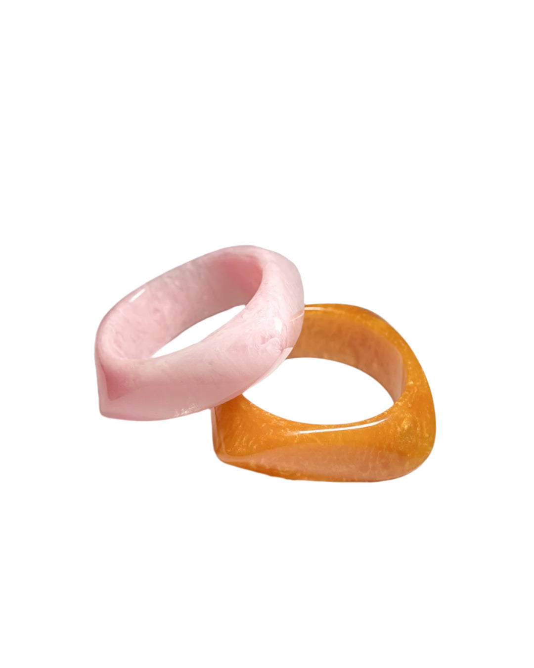 Baby pink & Orange  ( stack of 2)