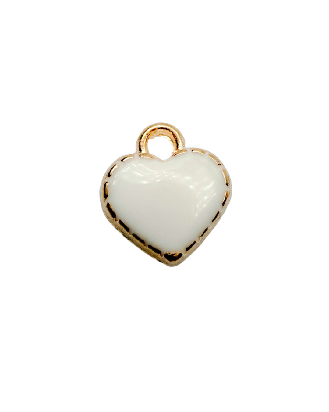 White mini heart charms