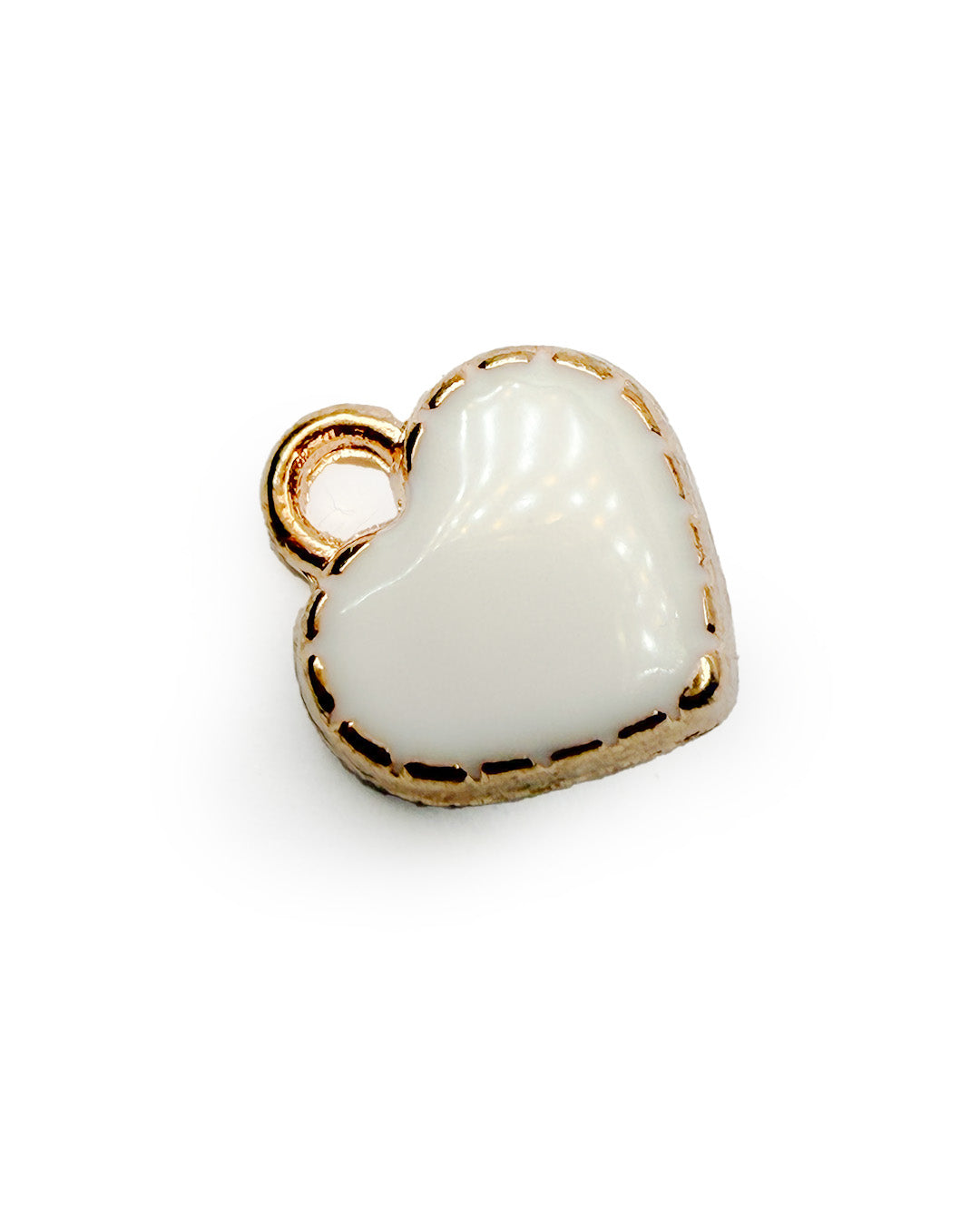 White mini heart charms