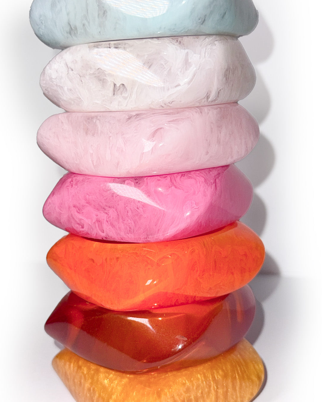 Bright Pink and Orange  ( stack of 3)