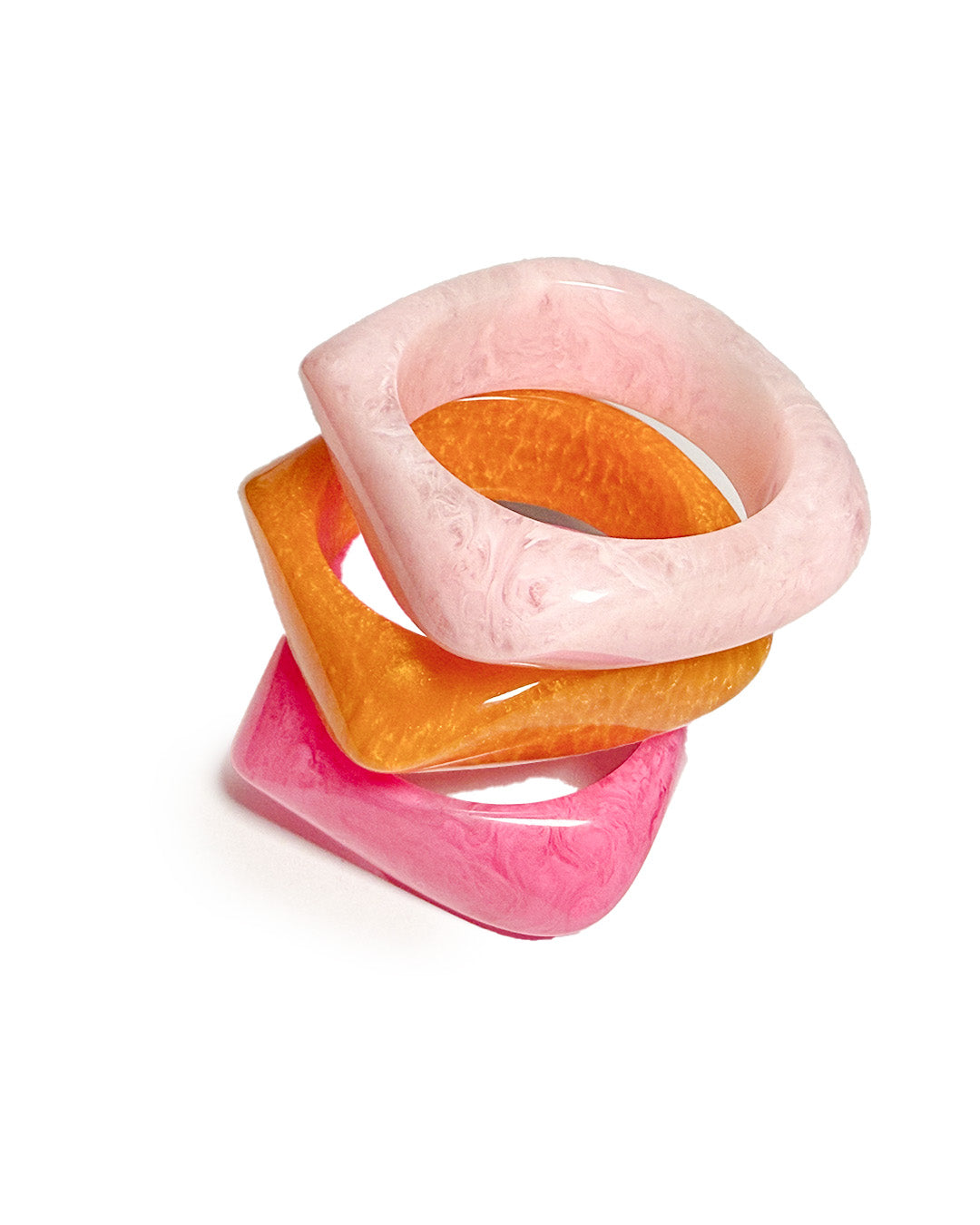 Bright Pink and Orange  ( stack of 3)