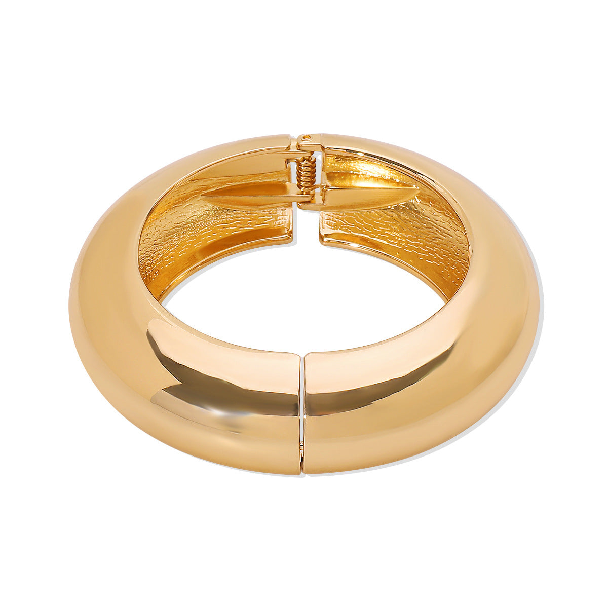 Chunky Wide Bangle golden Bracelet