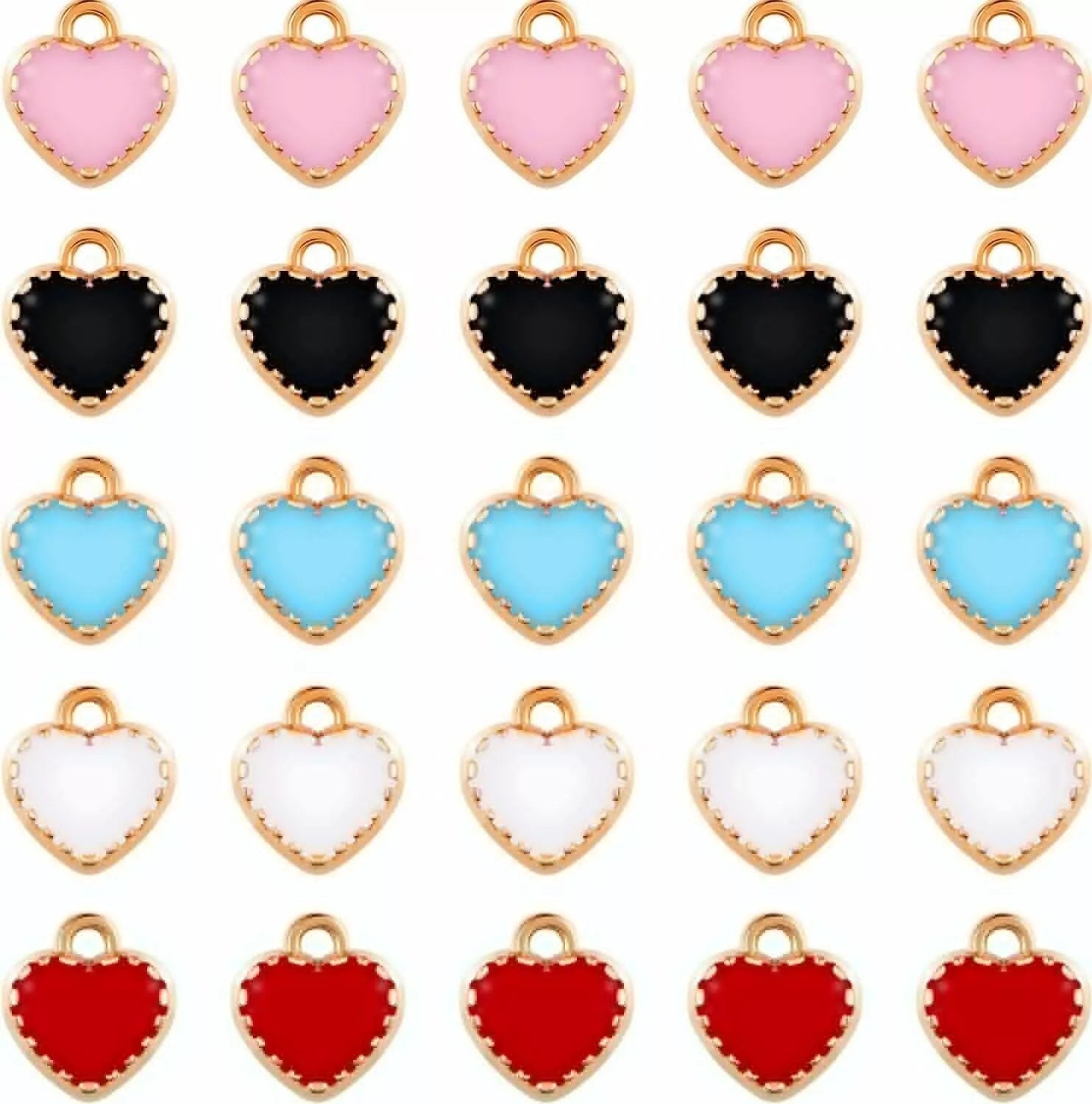 Blue mini heart charms