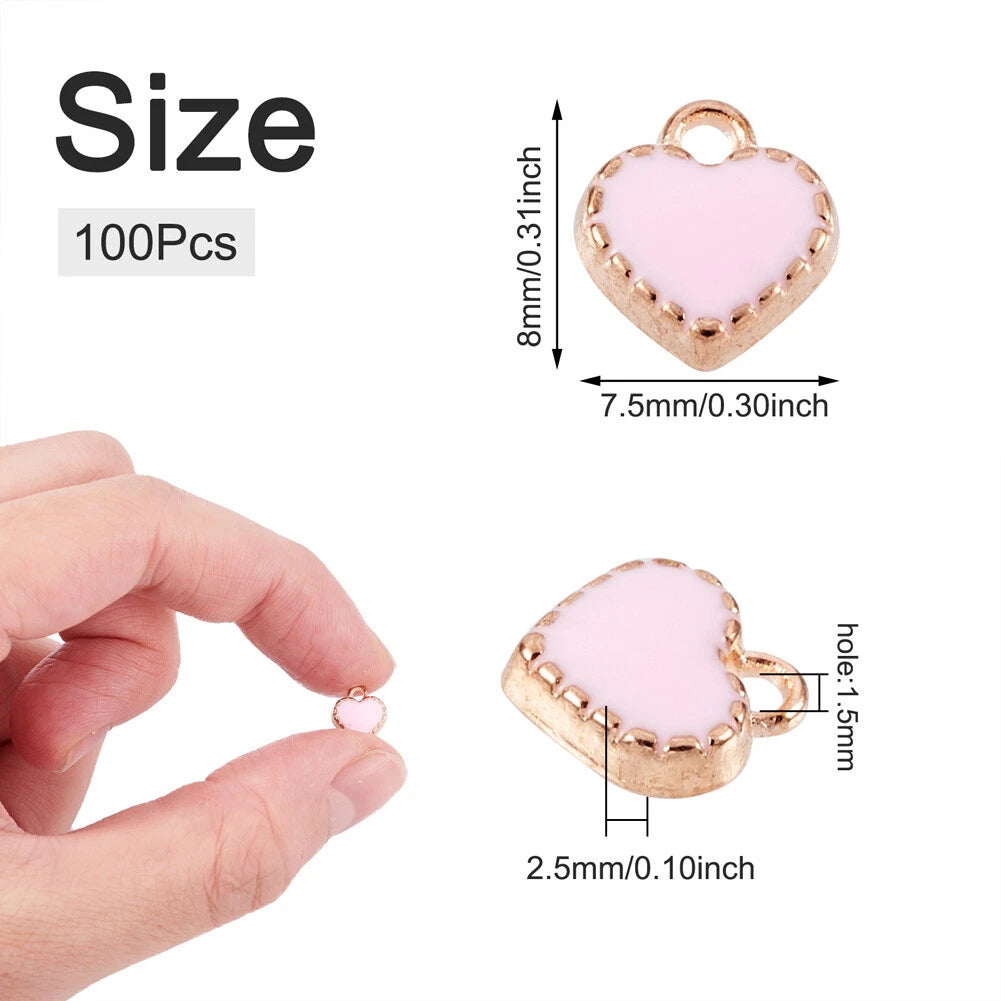 Red mini heart charms