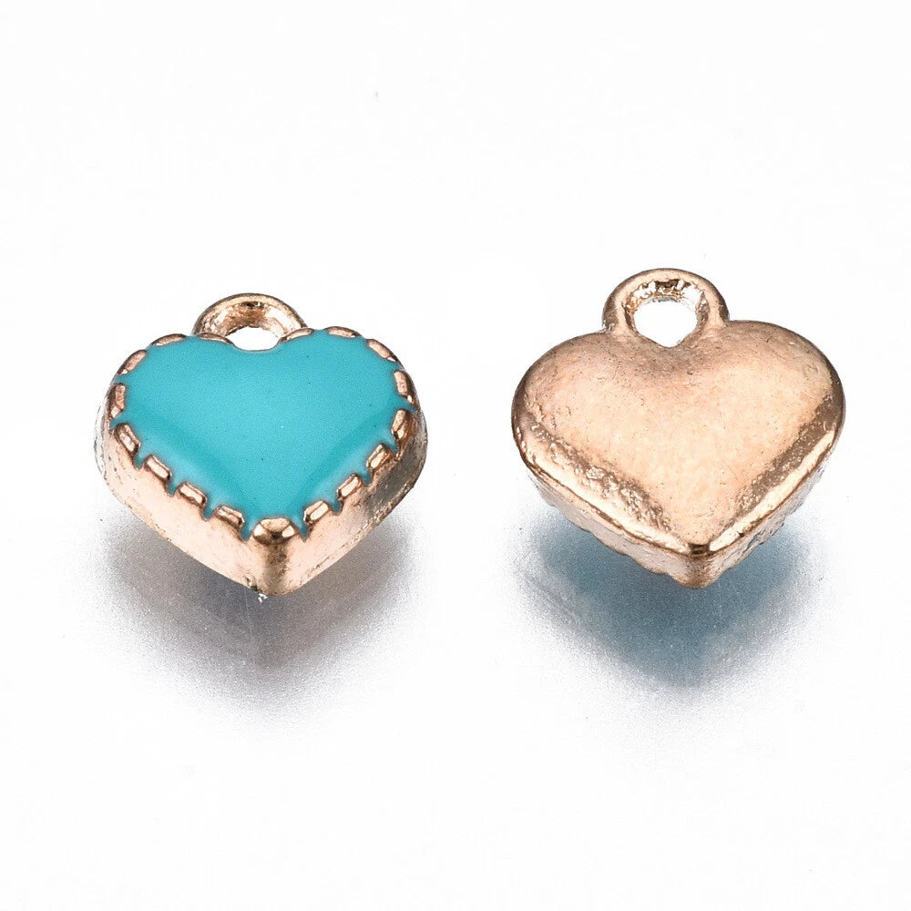 Blue mini heart charms