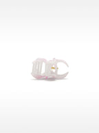White Pink Flower Clip