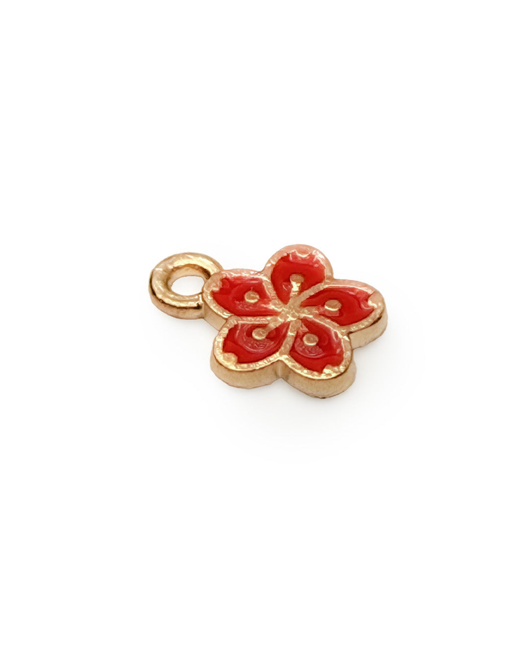 Red pink small flower charms
