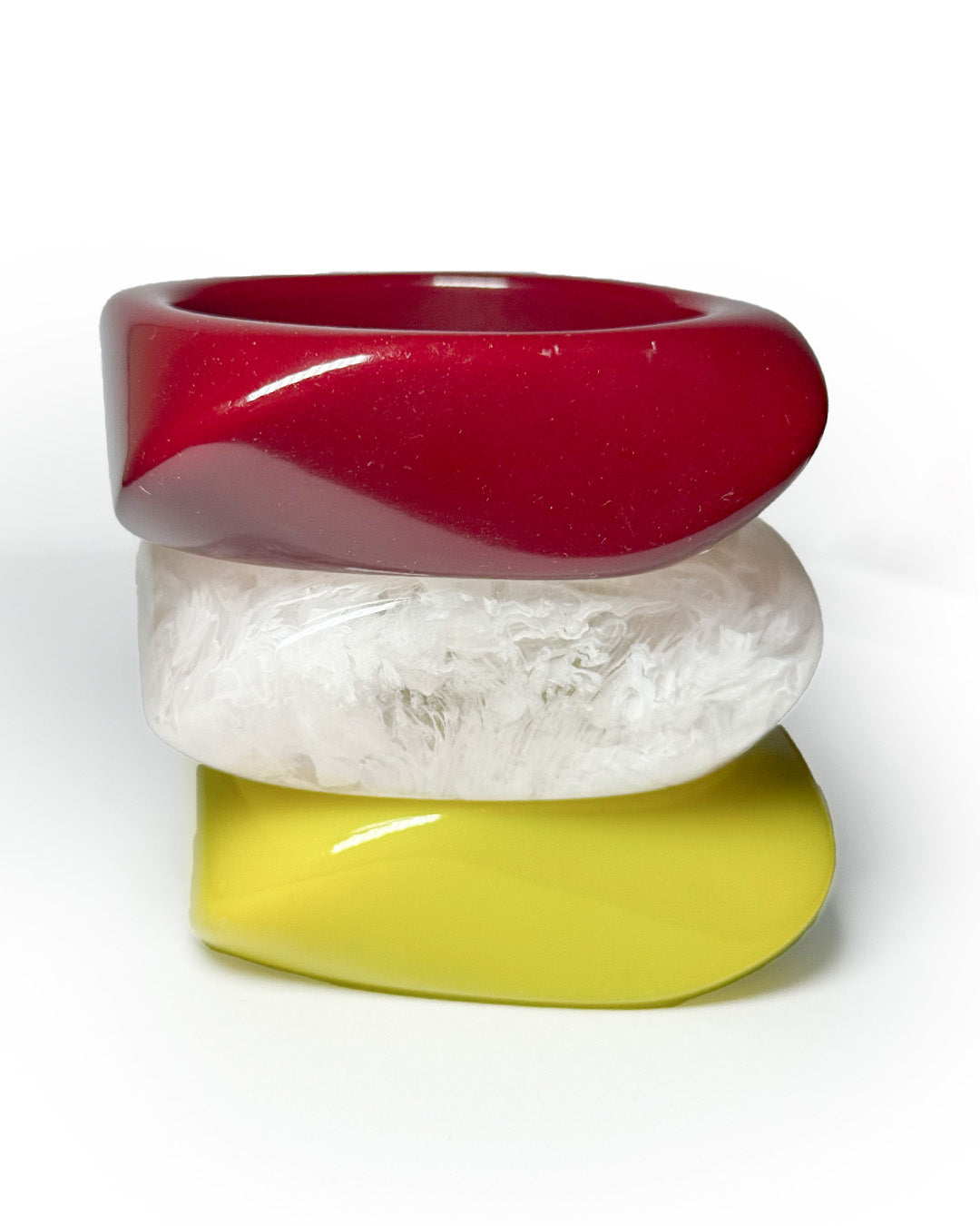 Lime white & Red stack   (stack of 3)