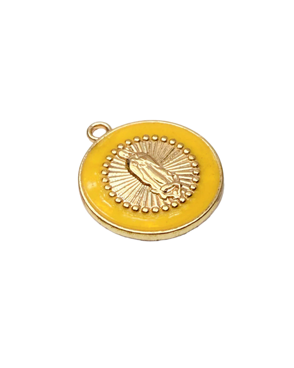 Yellow embossed charm