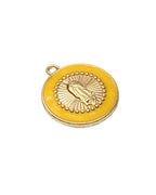 Yellow embossed charm