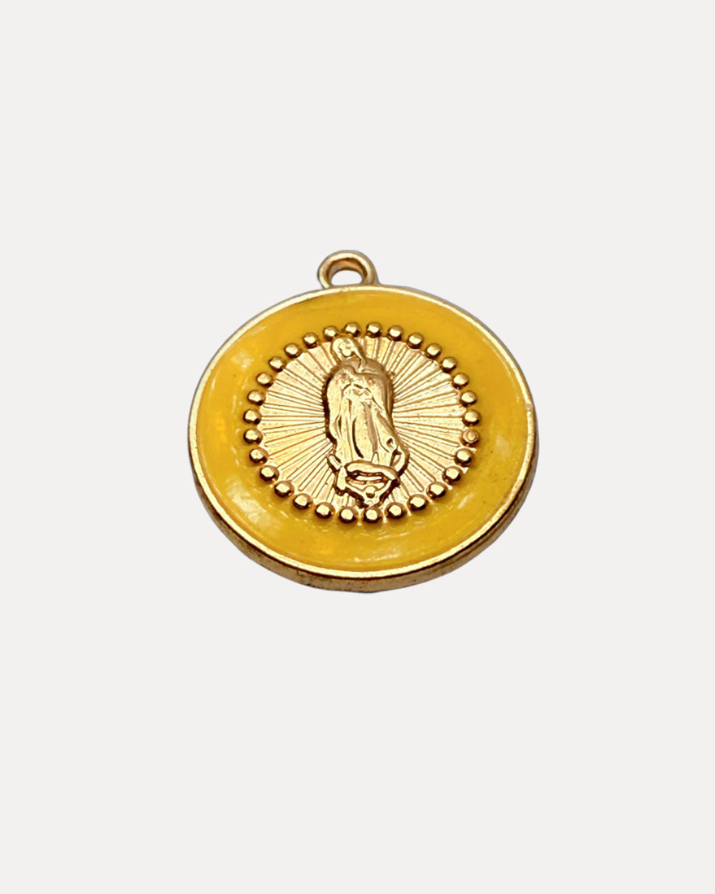 Yellow embossed charm