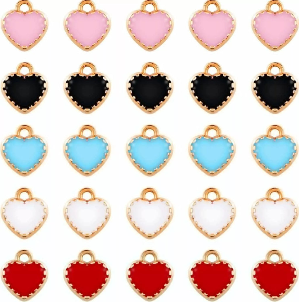 Blue mini heart charms